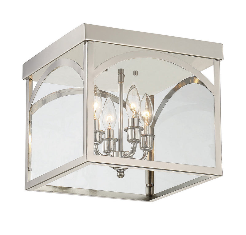 Savoy House 6-3058-4-109 Four Light Flush Mount, Polished Nickel Finish LightingWellCo