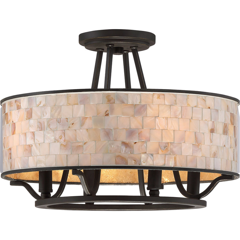 Quoizel AS1716PN Four Light Semi-Flush Mount, Palladian Bronze Finish - LightingWellCo