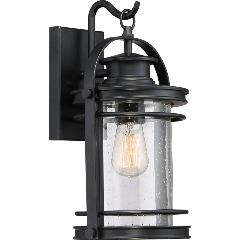 Quoizel BKR8408K One Light Outdoor Wall Lantern, Mystic Black Finish - LightingWellCo