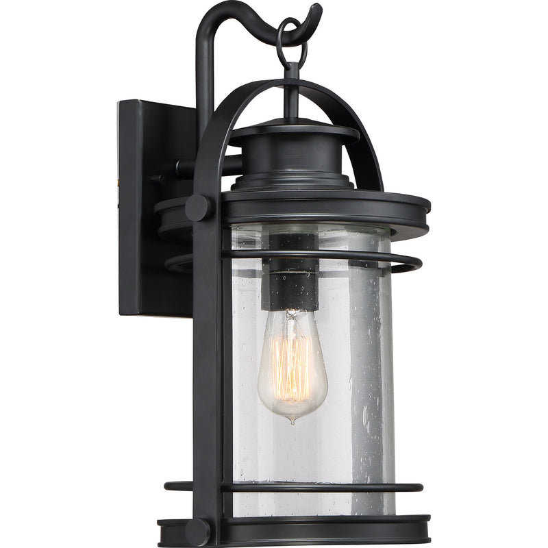 Quoizel BKR8410K One Light Outdoor Wall Lantern, Mystic Black Finish - LightingWellCo