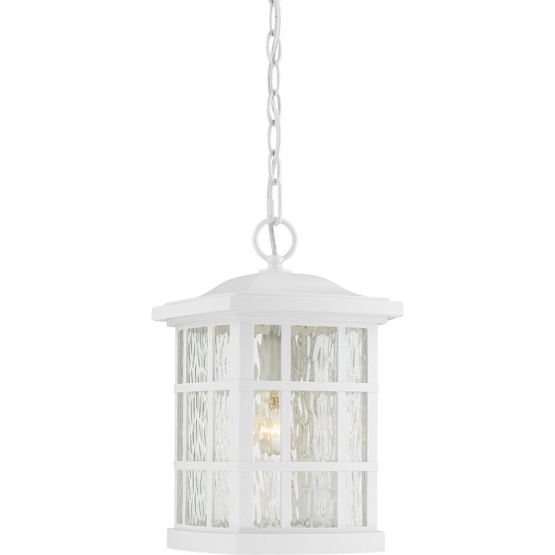 Quoizel SNN1909W One Light Outdoor Hanging Lantern, White Lustre Finish - LightingWellCo