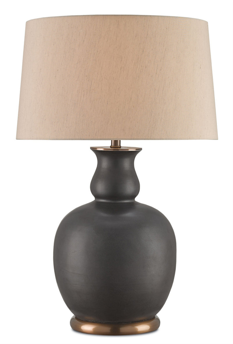 Currey and Company 6244 One Light Table Lamp, Matte Black/Antique Brass Finish-LightingWellCo