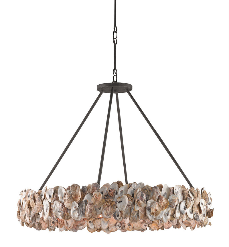 Currey and Company 9672 Eight Light Chandelier, Textured Bronze/Natural Finish-LightingWellCo