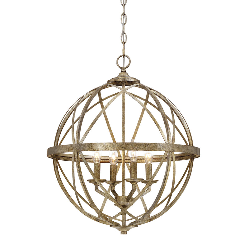 Millennium 2284-VG Four Light Pendant, Vintage Gold Finish - LightingWellCo