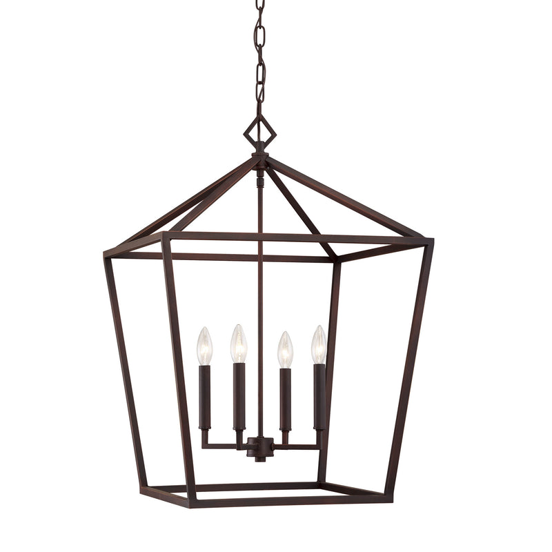 Millennium 3254-RBZ Four Light Pendant, Rubbed Bronze Finish - LightingWellCo