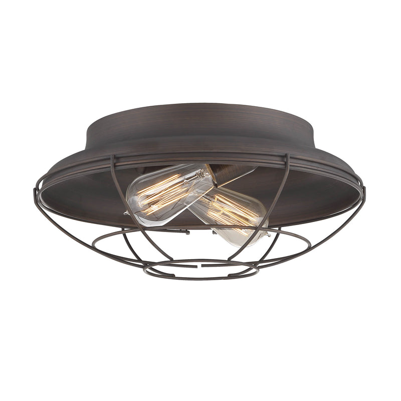 Millennium 5384-RBZ Two Light Flushmount, Rubbed Bronze Finish - LightingWellCo