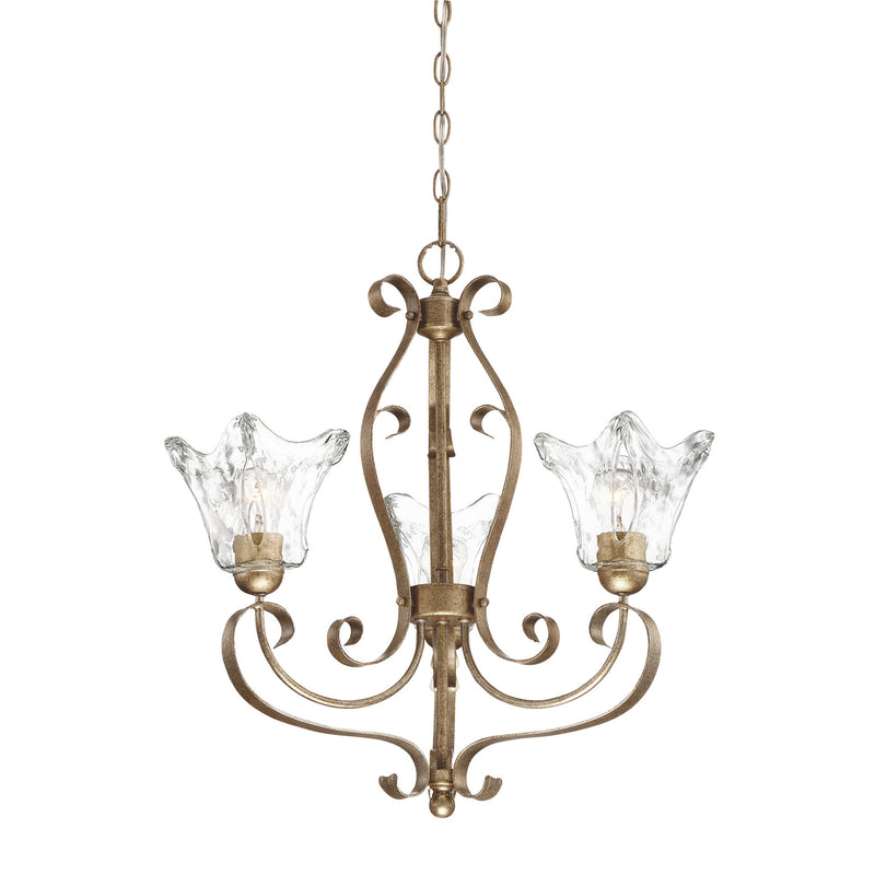 Millennium 7423-VG Three Light Chandelier, Vintage Gold Finish - LightingWellCo