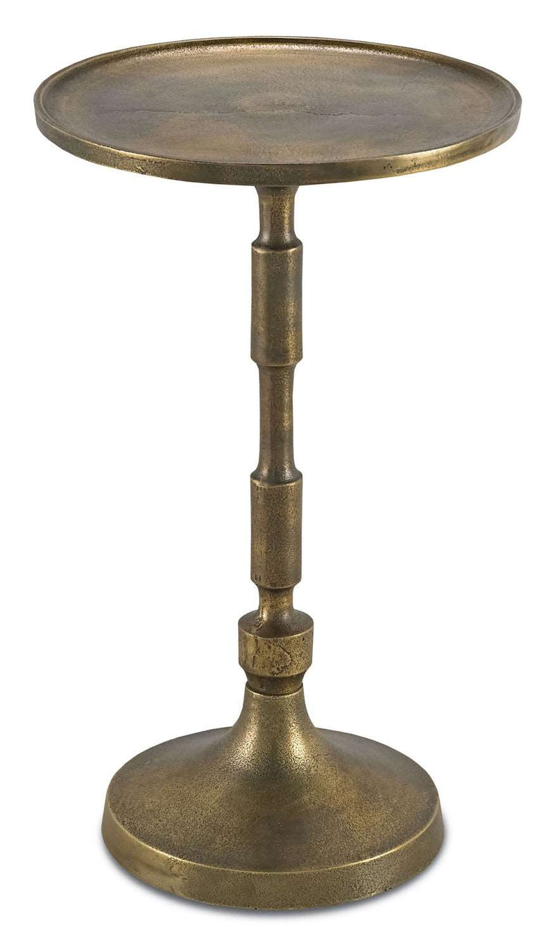 Currey and Company 4189 Accent Table, Brass Finish - LightingWellCo