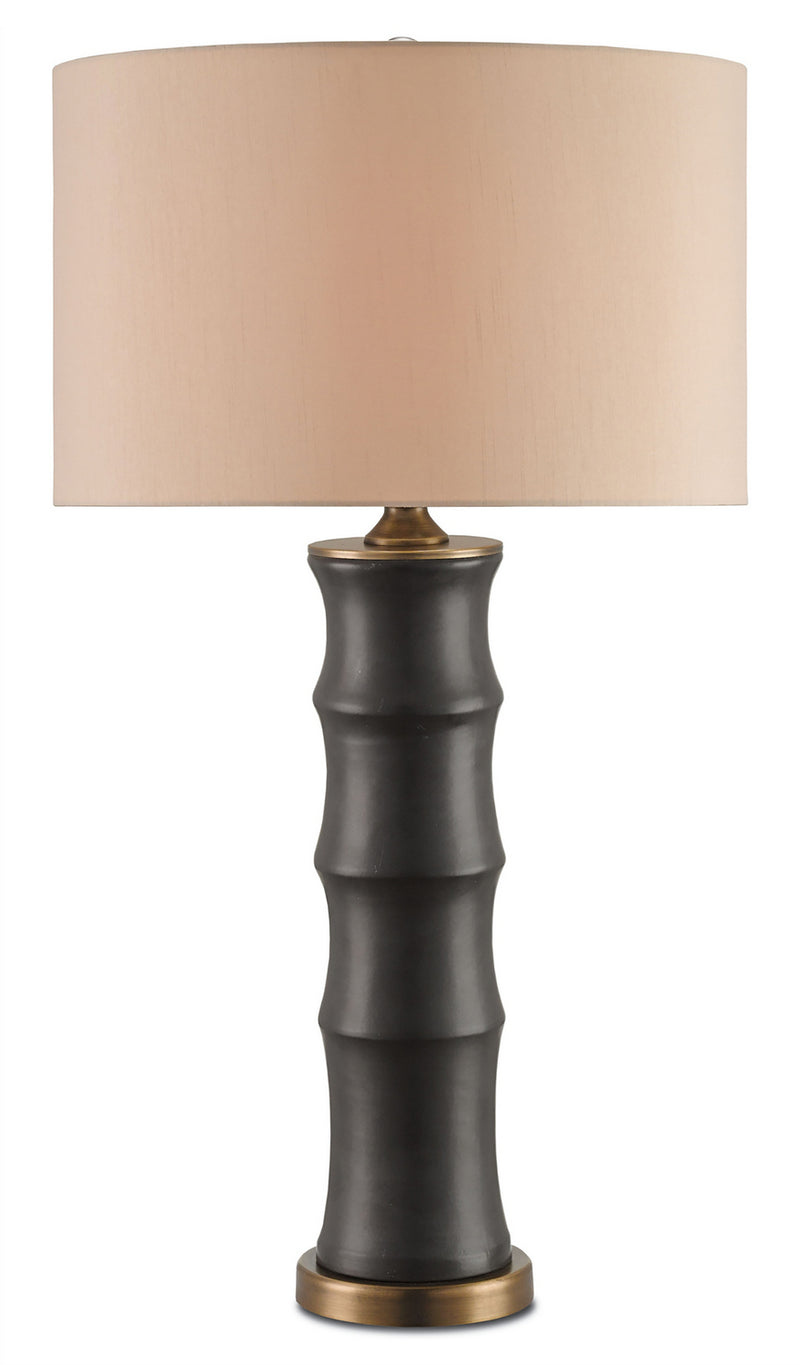 Currey and Company 6955 One Light Table Lamp, Matte Black/Antique Brass Finish-LightingWellCo