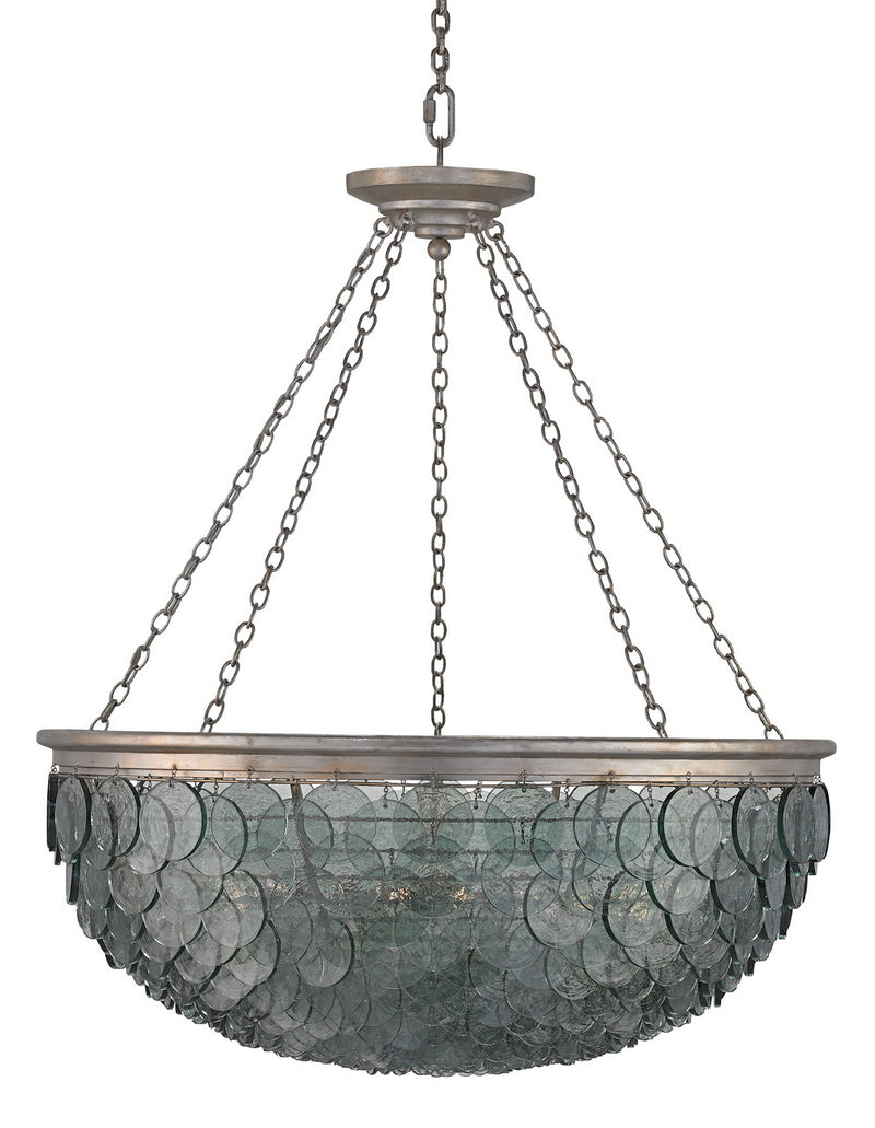 Currey and Company 9511 20 Light Chandelier, Silver Leaf Finish-LightingWellCo