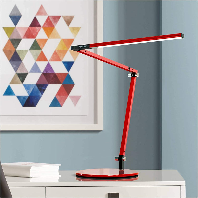 Koncept Z-Bar Mini Desk Lamp with Standard Desk Base Warm White Light Red - AR3100-WD-RED-DSK - LightingWellCo