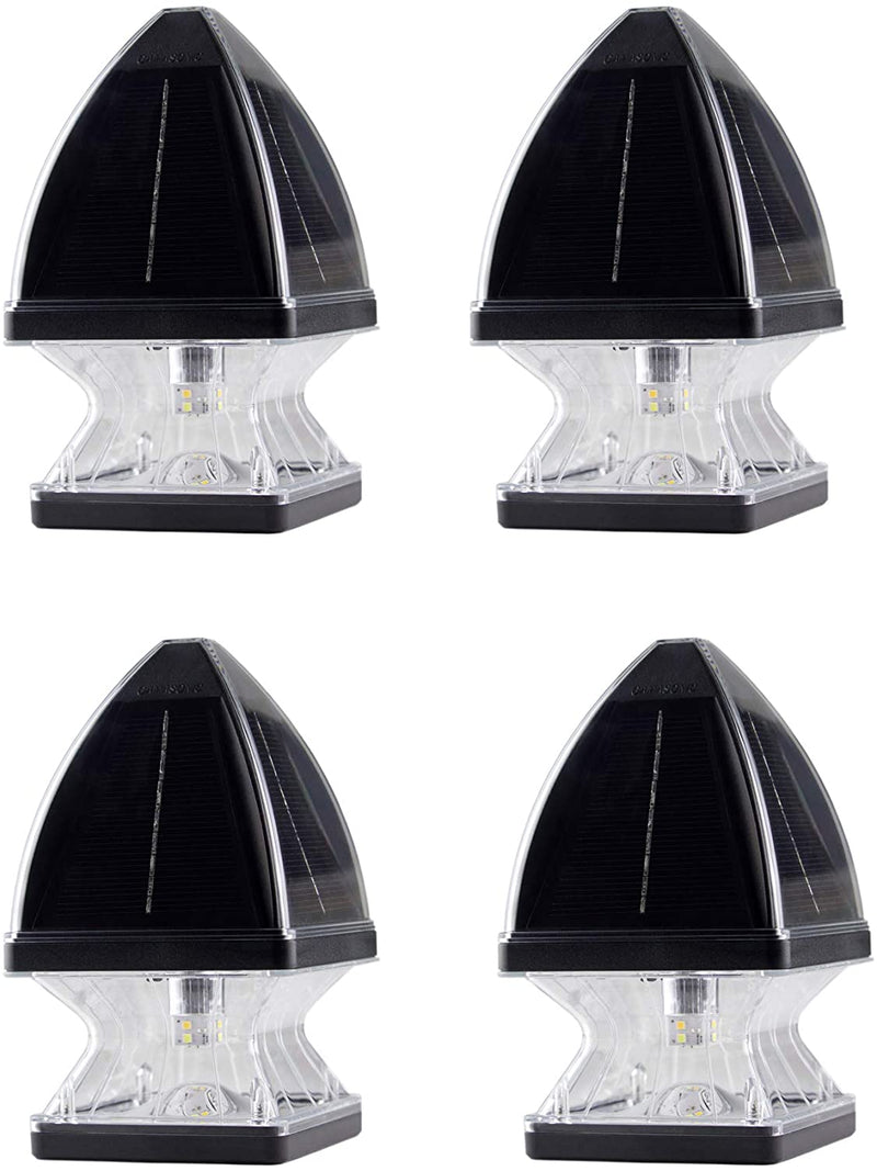 Gama Sonic 143iP490011 Gothic Solar Post Cap Light - Black 4PK - LightingWellCo