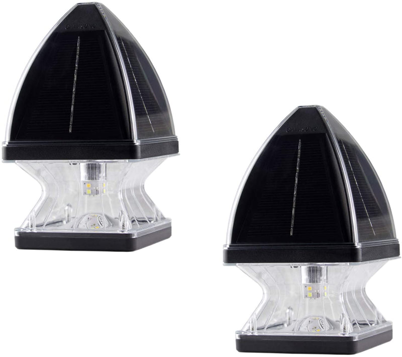 Gama Sonic 143iP290011 Gothic Solar Post Cap Light - Black 2PK - LightingWellCo