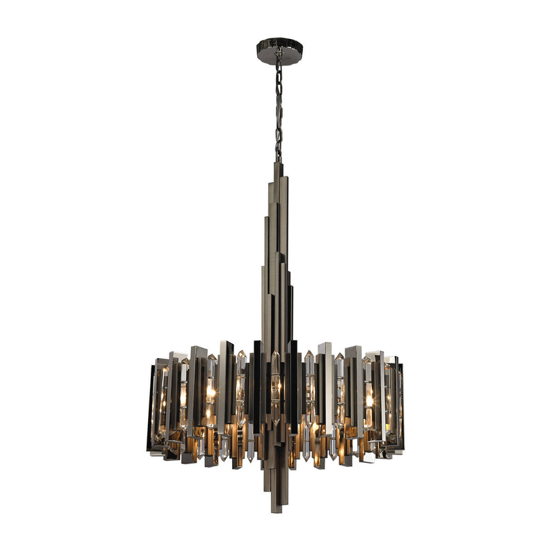 ELK Home 1140-016 Eight Light Chandelier, Black Nickel Finish-LightingWellCo