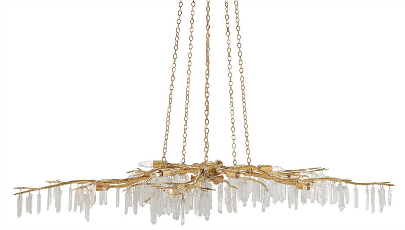 Currey and Company 9000-0040 Ten Light Chandelier, Washed Lucerne Gold/Natural Finish - LightingWellCo