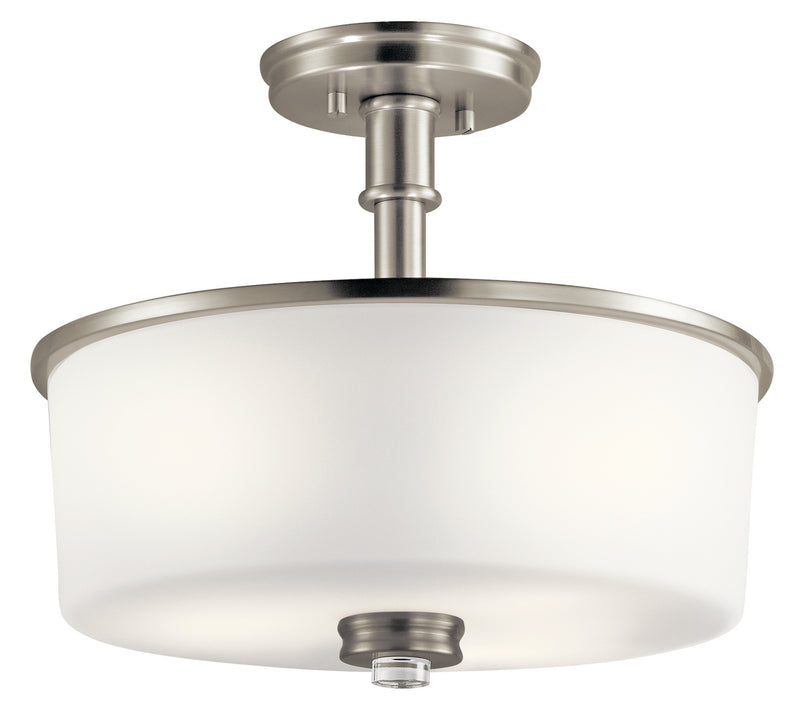 Kichler 43926NI Three Light Semi Flush Mount, Brushed Nickel Finish - LightingWellCo