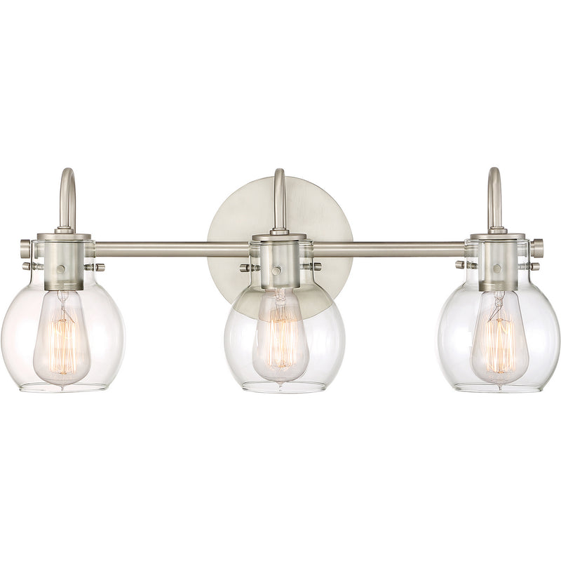 Quoizel ANW8603AN Three Light Bath Fixture, Antique Nickel Finish - LightingWellCo