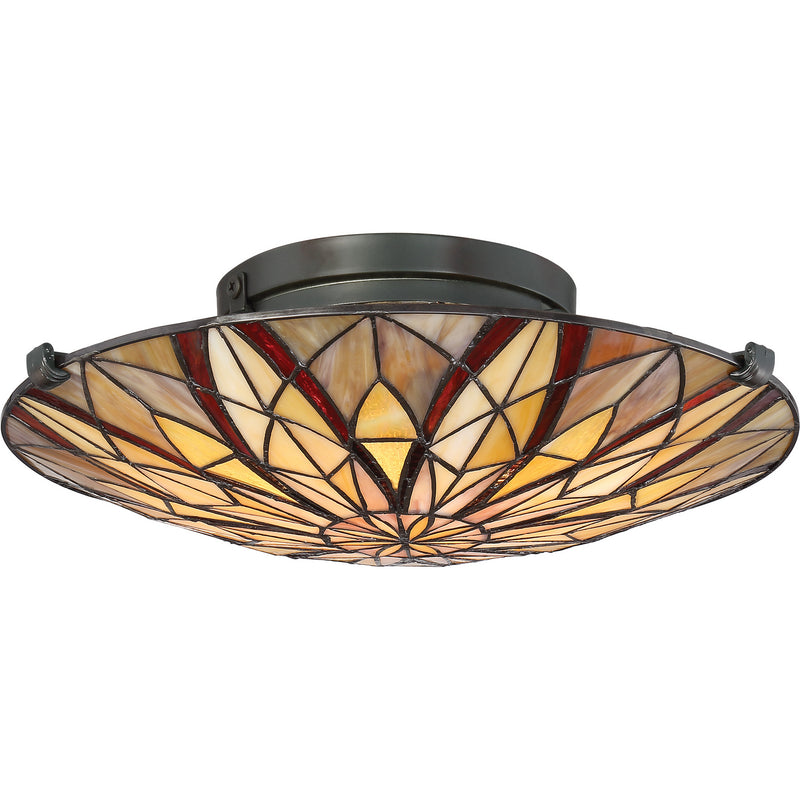 Quoizel TFVY1400VA Two Light Flush Mount, Valiant Bronze Finish - LightingWellCo