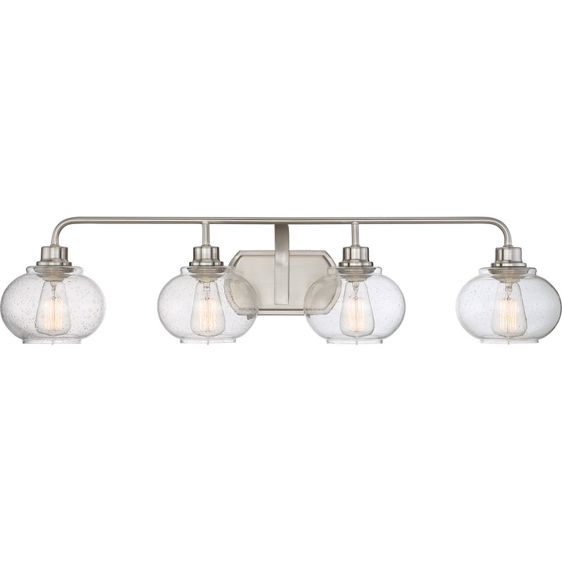 Quoizel TRG8604BN Four Light Bath Fixture, Brushed Nickel Finish - LightingWellCo