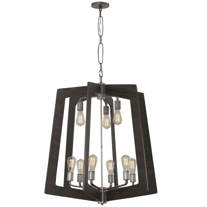 Varaluz 268C09SL Nine Light Chandelier, Steel Finish - LightingWellCo