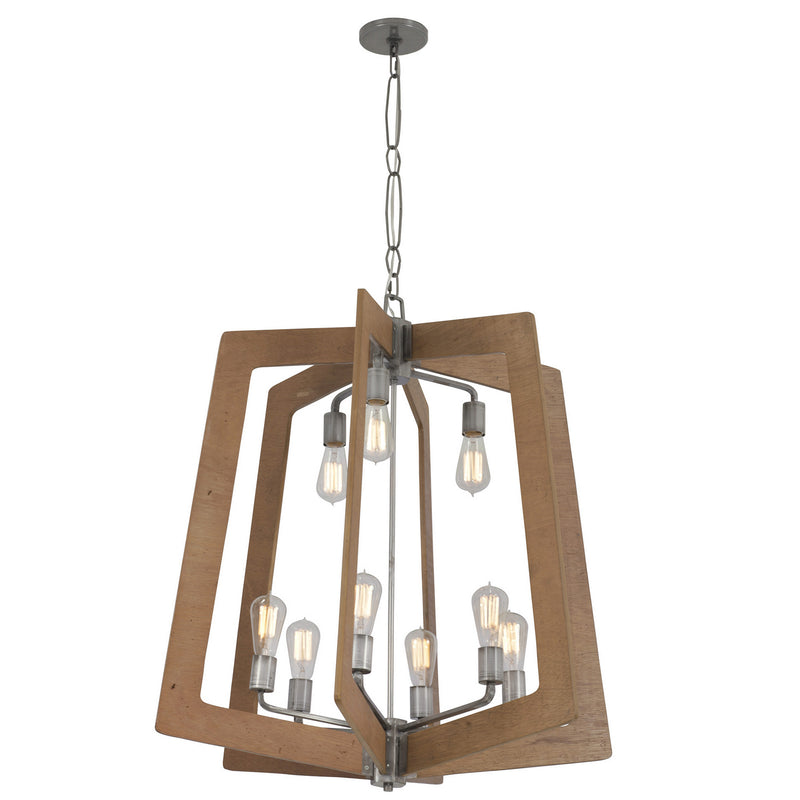 Varaluz 268C09SLW Nine Light Chandelier, Steel Finish - LightingWellCo