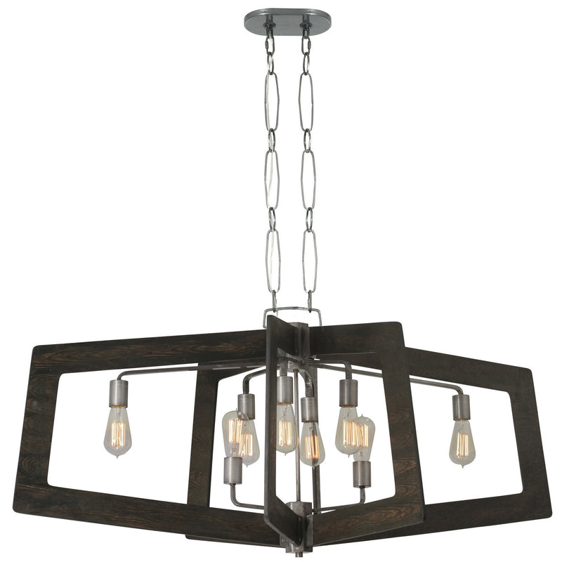 Varaluz 268N08SL Eight Light Linear Pendant, Steel Finish - LightingWellCo