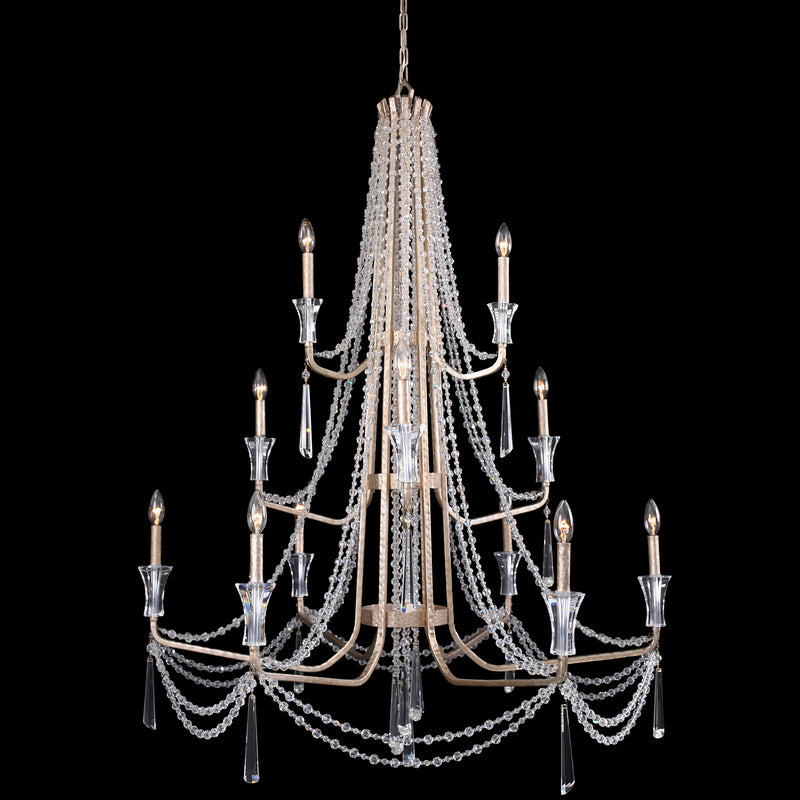 Varaluz 270C12TR 12 Light Chandelier, Transcend Silver Finish - LightingWellCo