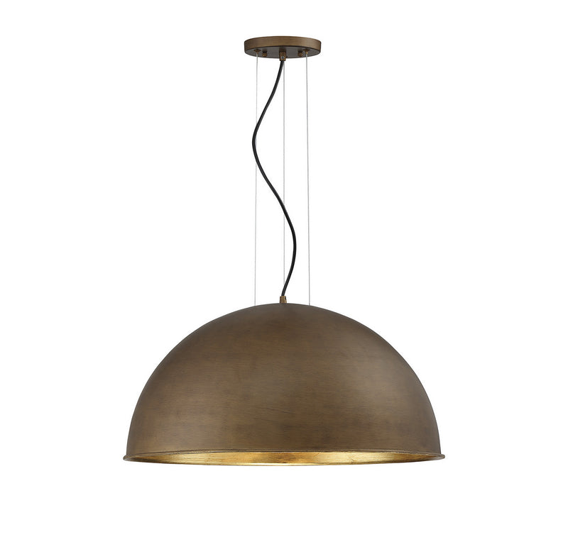 Savoy House Sommerton 7-5014-3-84 Three Light Pendant, Rubbed Bronze w/ Gold Leaf Finish - LightingWellCo