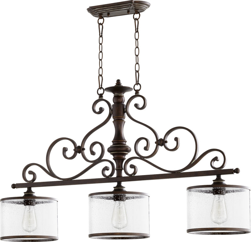 Quorum 6573-3-39 Three Light Island Pendant, Vintage Copper Finish - LightingWellCo