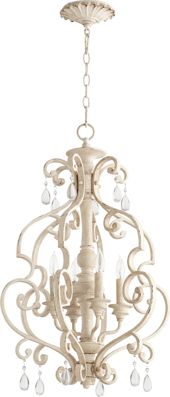 Quorum 6873-4-70 Four Light Entry Pendant, Persian White Finish - LightingWellCo