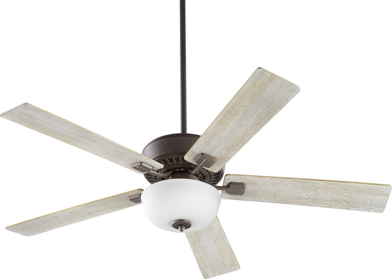 Quorum 73525-9186 52``Ceiling Fan, Oiled Bronze w/ Satin Opal Finish - LightingWellCo
