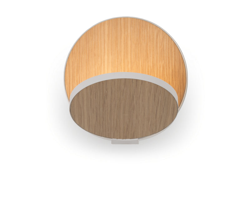 Koncept GRW-S-MWT-WOK-PI LED Wall Sconce, Matte White, White Oak Finish - LightingWellCo