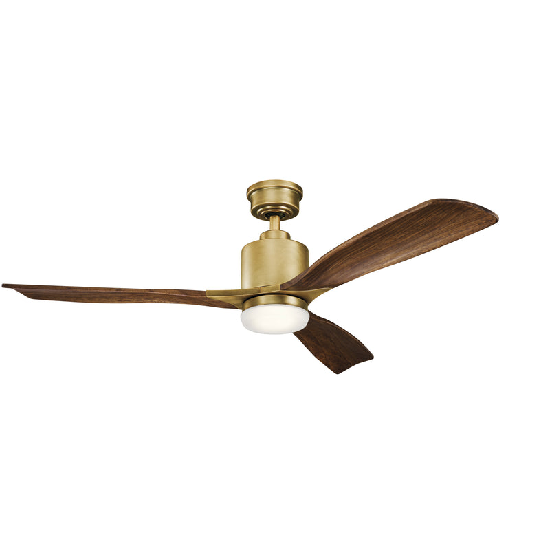 Kichler 300027NBR 52``Ceiling Fan, Natural Brass Finish - LightingWellCo