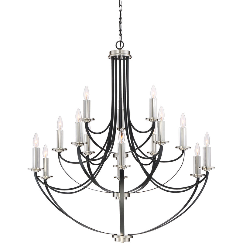 Quoizel ANA5015K 15 Light Chandelier, Mystic Black Finish - LightingWellCo