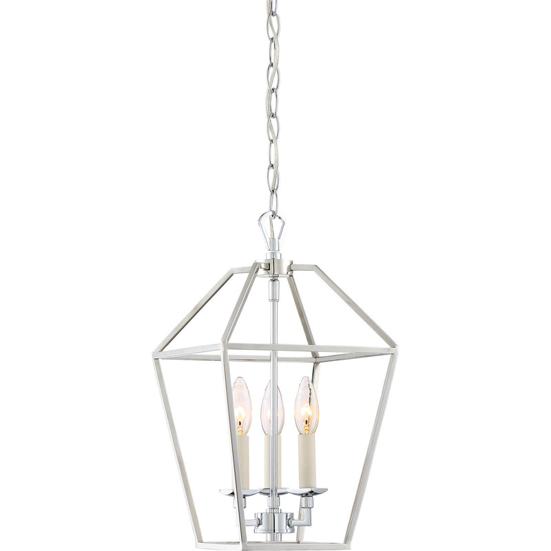 Quoizel AVY5203PK Three Light Foyer Pendant, Polished Nickel Finish - LightingWellCo