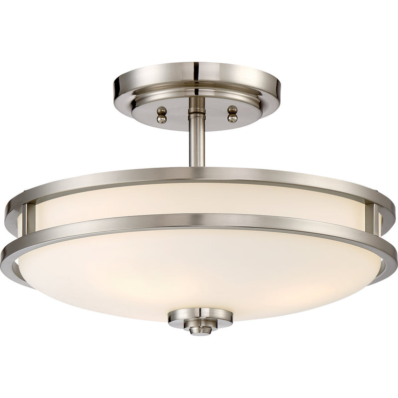 Quoizel CDT1715BN Three Light Semi-Flush Mount, Brushed Nickel Finish - LightingWellCo