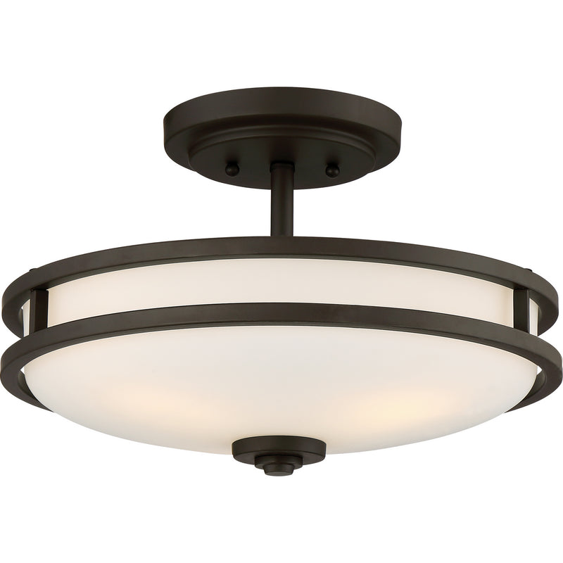Quoizel CDT1715OZ Three Light Semi-Flush Mount, Old Bronze Finish - LightingWellCo