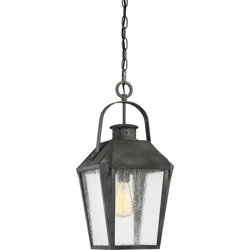 Quoizel CRG1910MB One Light Outdoor Hanging Lantern, Mottled Black Finish - LightingWellCo