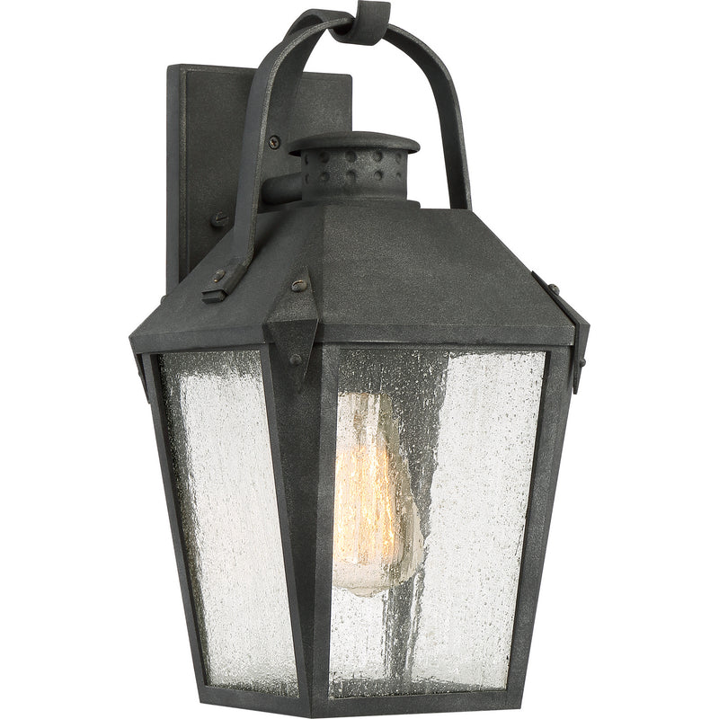 Quoizel CRG8408MB One Light Outdoor Wall Lantern, Mottled Black Finish - LightingWellCo