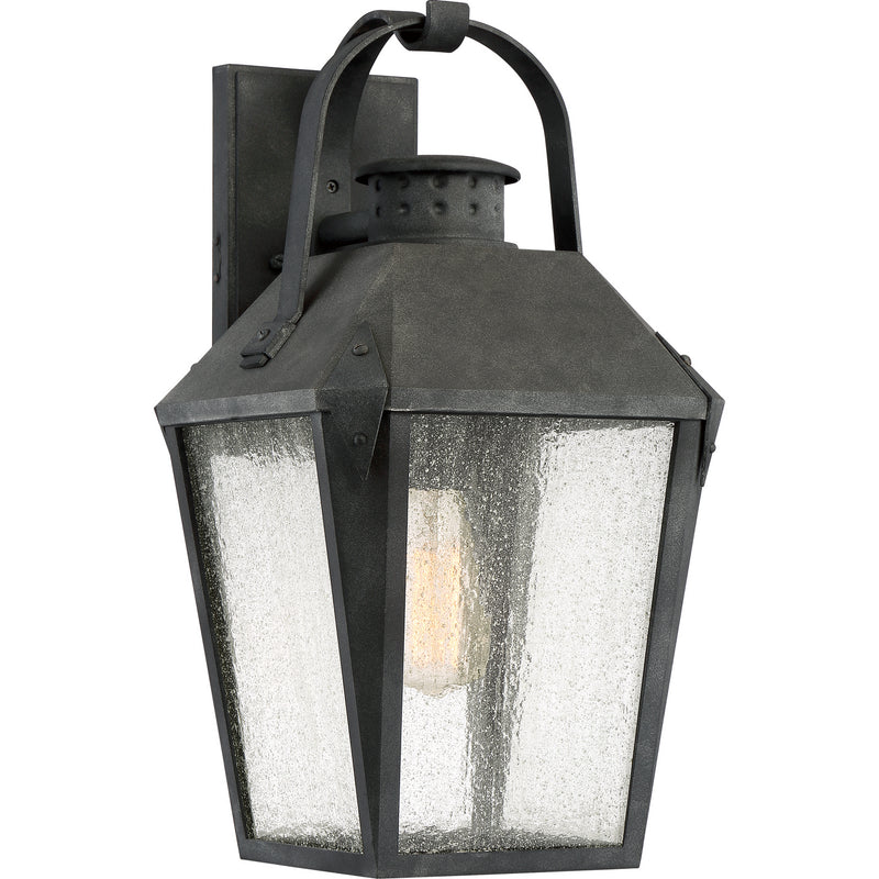 Quoizel CRG8410MB One Light Outdoor Wall Lantern, Mottled Black Finish - LightingWellCo