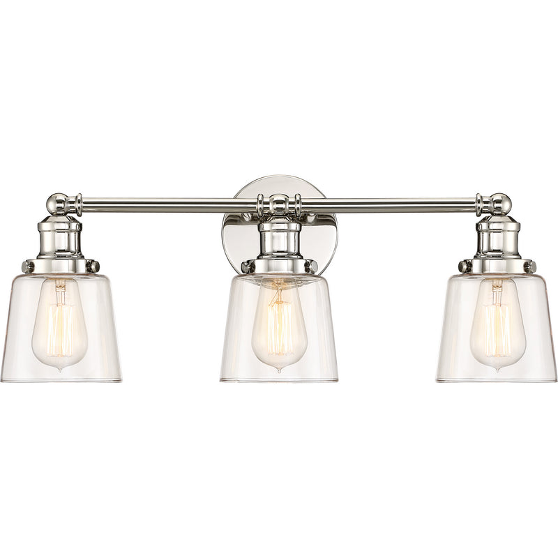 Quoizel UNI8603PK Three Light Bath Fixture, Polished Nickel Finish - LightingWellCo