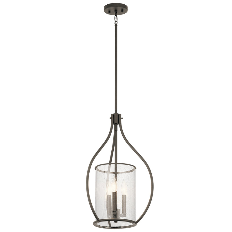 Kichler 42495OZ Three Light Foyer Pendant, Olde Bronze Finish - LightingWellCo