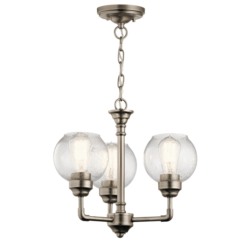 Kichler 43992AP Three Light Chandelier/Semi Flush Mount, Antique Pewter Finish - LightingWellCo