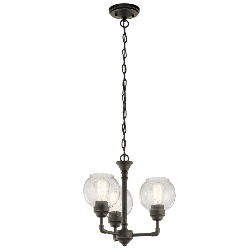 Kichler 43992OZ Three Light Chandelier/Semi Flush Mount, Olde Bronze Finish - LightingWellCo