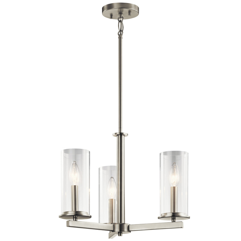 Kichler 43997NI Three Light Chandelier/Semi Flush Mount, Brushed Nickel Finish - LightingWellCo