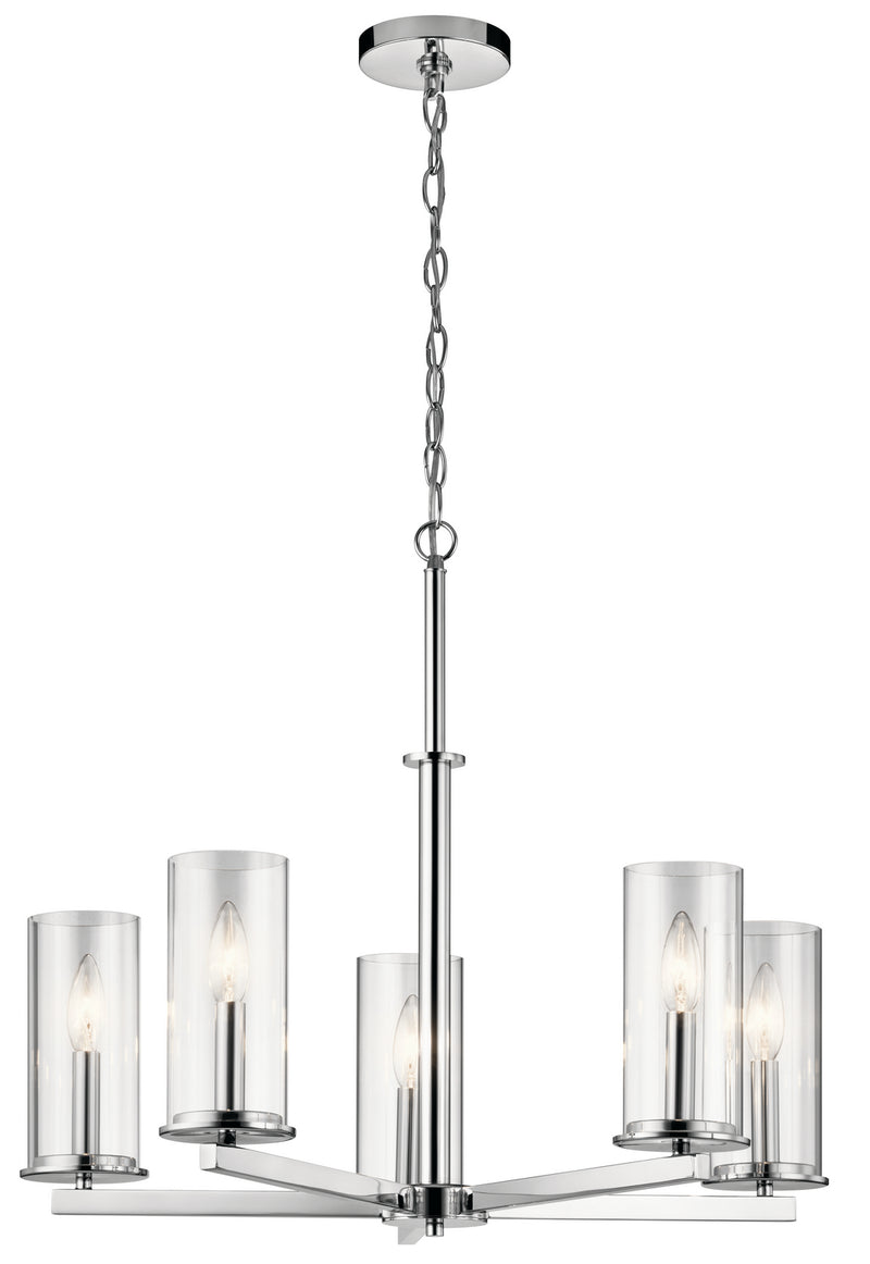 Kichler 43999CH Five Light Chandelier, Chrome Finish - LightingWellCo