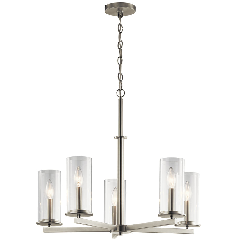 Kichler 43999NI Five Light Chandelier, Brushed Nickel Finish - LightingWellCo