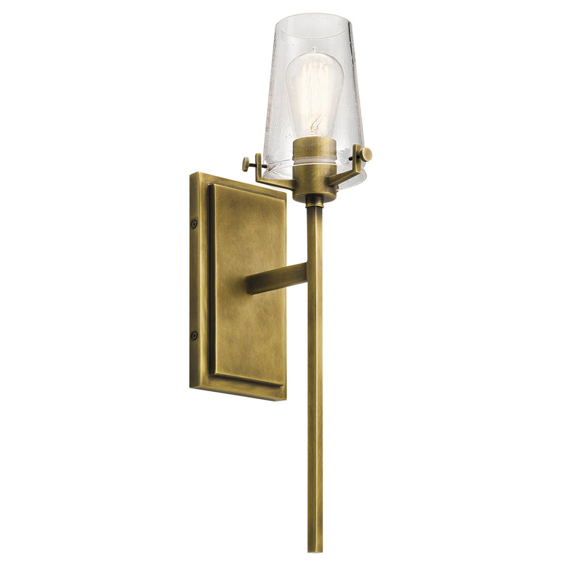Kichler 45295NBR One Light Wall Sconce, Natural Brass Finish - LightingWellCo