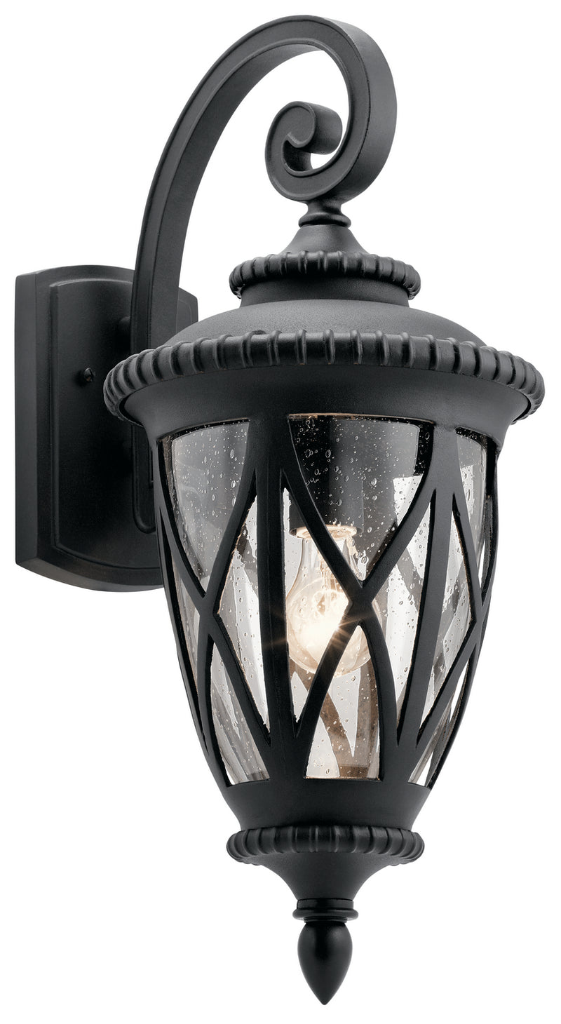 Kichler 49848BKT One Light Outdoor Wall Mount, Textured Black Finish - LightingWellCo