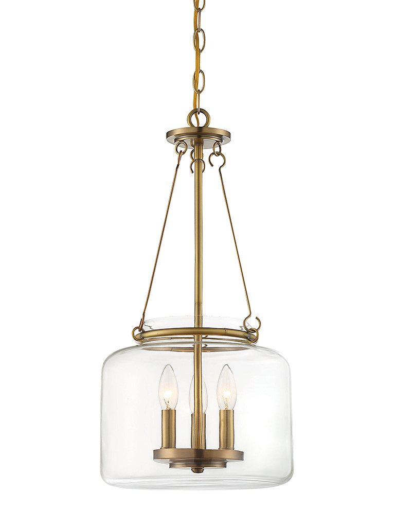 Savoy House Akron 7-9006-3-322 Three Light Pendant, Warm Brass Finish - LightingWellCo